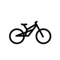 Simple bike line outline vector icon illustration flat design