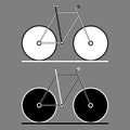 Simple bike logo icon black white outline