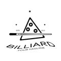 simple billiards logo template illustration with billiard balls and sticks,design for billiards booth,billiards business,bills Royalty Free Stock Photo