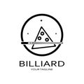 simple billiards logo template illustration with billiard balls and sticks,design for billiards booth,billiards business,bills Royalty Free Stock Photo