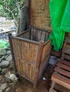 A simple bin made from bamboo Royalty Free Stock Photo