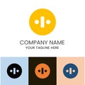 simple binary logo with circle. for technology, internet, data and network companies
