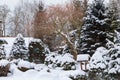 Simple bird feeder, birdhouse in winter