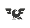 Simple bird geometrically vector