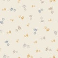 Simple bird seamless vector pattern in light tones