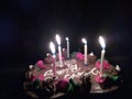 Simple birthday cake with candlelight