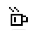 Simple 8bit coffee cup black icon