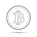 Simple bitcoin icon isolated on white background, crypto currency Royalty Free Stock Photo