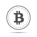 Simple bitcoin icon isolated on white background, grey bitcoin Royalty Free Stock Photo