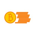 Simple Bitcoin Stack Symbol Vector Illustration Graphic