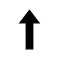 Black arrow pointing upwards isolated on white background Royalty Free Stock Photo