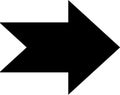 Simple black arrow pointing to the right featuring a jagged edge, ideal for indicating direction or progress in various