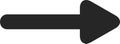 Simple black arrow pointing to the right, ideal for indicating direction, progress, or movement in presentations, websites, or Royalty Free Stock Photo