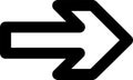 Simple black arrow pointing to the right with rounded corners, ideal for indicating direction, navigation, or progress Royalty Free Stock Photo