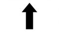 A simple black arrow pointing upwards isolated on white background Royalty Free Stock Photo