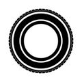 Simple black auto tire - vector