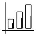 Simple black bar chart graph icon for data analysis and statistics Royalty Free Stock Photo