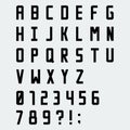 Simple black blocky font with numbers