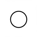 A simple, black circle on a white background. The circle has a clean, bold outline and Royalty Free Stock Photo