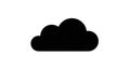 Simple black cloud icon symbol representing weather atmosphere or digital cloud computing concept for design Royalty Free Stock Photo