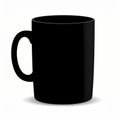 Simple Black Coffee Mug on White Surface Tabletop with Shadow in Studio Lighting Royalty Free Stock Photo
