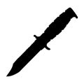 Simple, black combat knife silhouette. on white