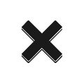Simple Black Cross Icon Illustration for Graphic Design Project or Button Close Sign Element Royalty Free Stock Photo