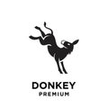 Simple black Donkey vector logo icon template design