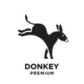 Simple black Donkey vector logo icon template design