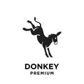 Simple black Donkey vector logo icon template design