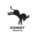 Simple black Donkey vector logo icon template design