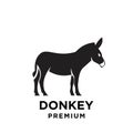 Simple black Donkey vector logo icon template design