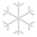 Simple black dotted snowflake. Vector icon. Christmas and winter theme