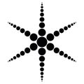 Simple black dotted snowflake. Vector icon. Christmas and winter theme