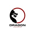 Simple Black Dragon head vector Royalty Free Stock Photo