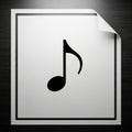 Black Musical Eighth Note Symbol On A White Paper With Curled Corner Keywords: music, note, musical, symbol, eighth note, quaver, Royalty Free Stock Photo
