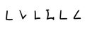 Simple black english latin L alphabet letter symbol. Vector illustration hand drawn doodle Royalty Free Stock Photo