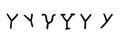Simple black english latin Y alphabet letter symbol. Vector illustration hand drawn doodle. Logo Royalty Free Stock Photo