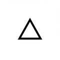 A simple black equilateral triangle is centered on a white background. The triangle has Royalty Free Stock Photo