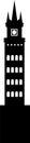Simple black flat drawing of the LA GIRALDA TOWER OF THE SEVILLE CATHEDRAL, SEVILLE Royalty Free Stock Photo