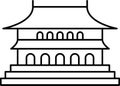 Simple black outline drawing of the HALL OF SUPREME HARMONY, BEIJING