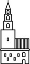 Simple black outline drawing of the LEANING TOWER OF NEVYANSK, NEVYANSK