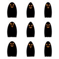 Simple black ghost, halloween ghost, set of vector ghosts halloween