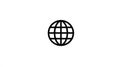 Simple Black Globe Icon on White Background, Internet Symbol, World Wide Web Logo Royalty Free Stock Photo