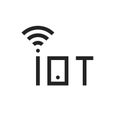 Simple black iot thin line logo Royalty Free Stock Photo