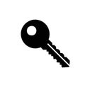 Simple Black Key Icon Depicting Security and Access for Unlocking and Opening Royalty Free Stock Photo