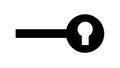 Simple Black Key with Round Keyhole, vector design Generative AI Royalty Free Stock Photo