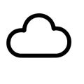 Simple black line art cloud icon for weather and computing Royalty Free Stock Photo