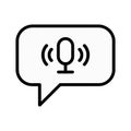Voice message icon speech bubble with microphone Royalty Free Stock Photo