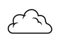 Simple black line drawing of a cloud on a white background. The cloud has a rounded shape with Royalty Free Stock Photo